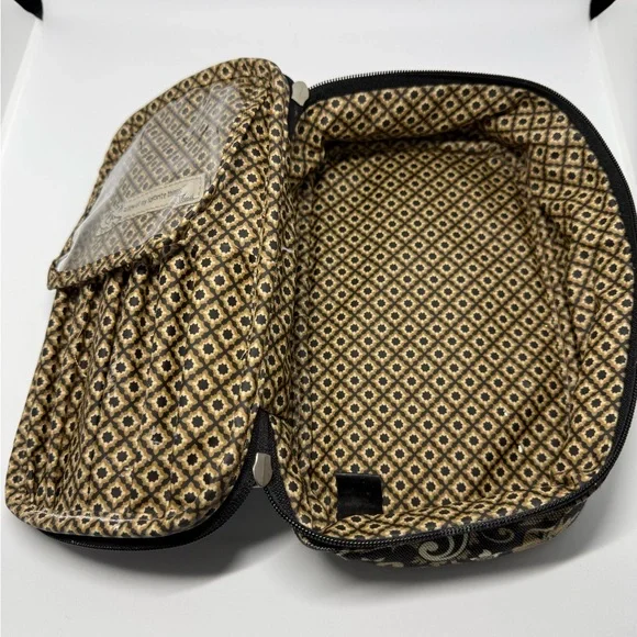 Vintage Fossil Black and Gold Patterned Cosmetics Case Bag - Picture 5 of 10